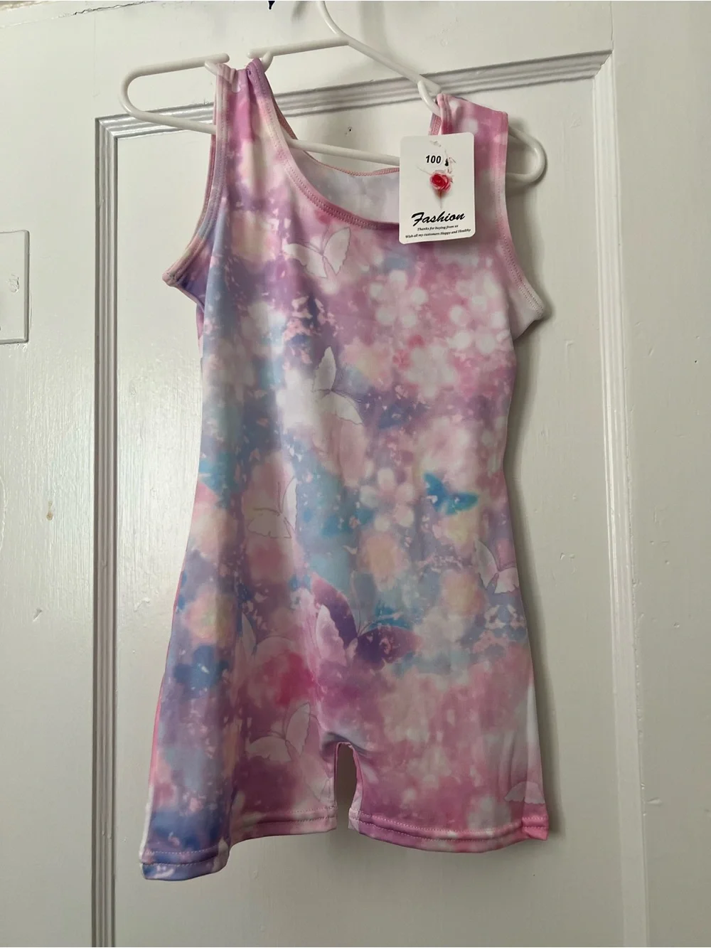 NWT Pastel Butterfly Tie-Dye Tank Leotard 3T